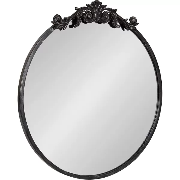 Kate and Laurel Arendahl Glam Ornate Mirror 27 x 1875 Bronze Traditional Baroque Inspired Oval Mirror for Wall DcorBlack