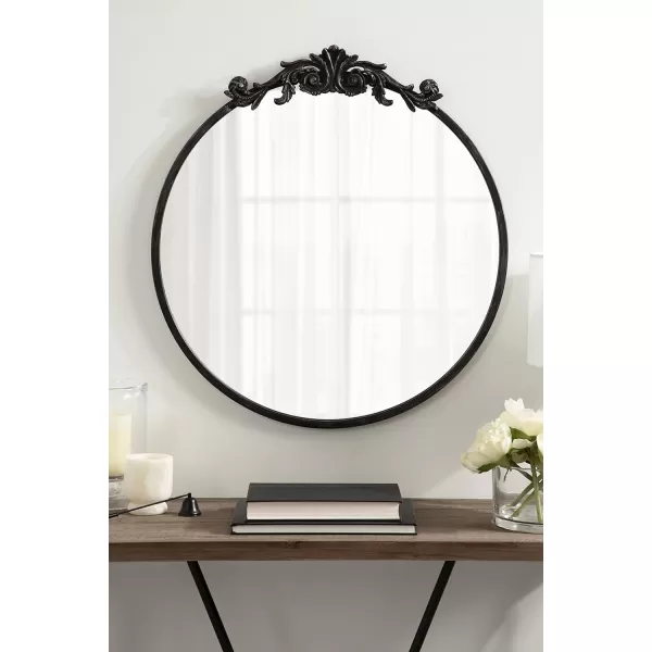 Kate and Laurel Arendahl Glam Ornate Mirror 27 x 1875 Bronze Traditional Baroque Inspired Oval Mirror for Wall DcorBlack