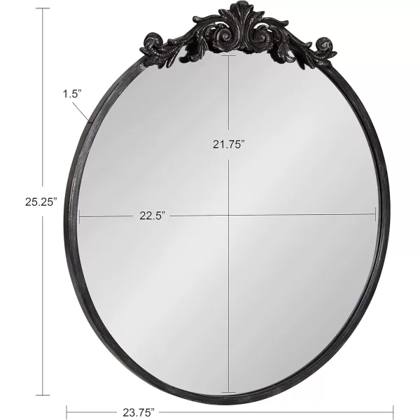 Kate and Laurel Arendahl Glam Ornate Mirror 27 x 1875 Bronze Traditional Baroque Inspired Oval Mirror for Wall DcorBlack