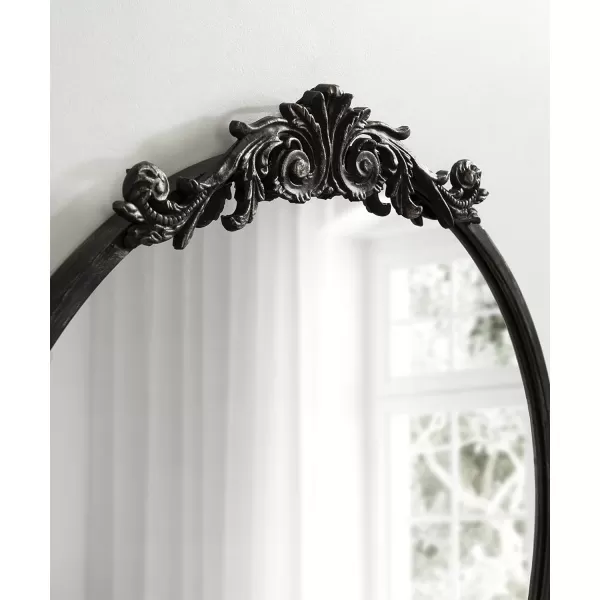 Kate and Laurel Arendahl Glam Ornate Mirror 27 x 1875 Bronze Traditional Baroque Inspired Oval Mirror for Wall DcorBlack