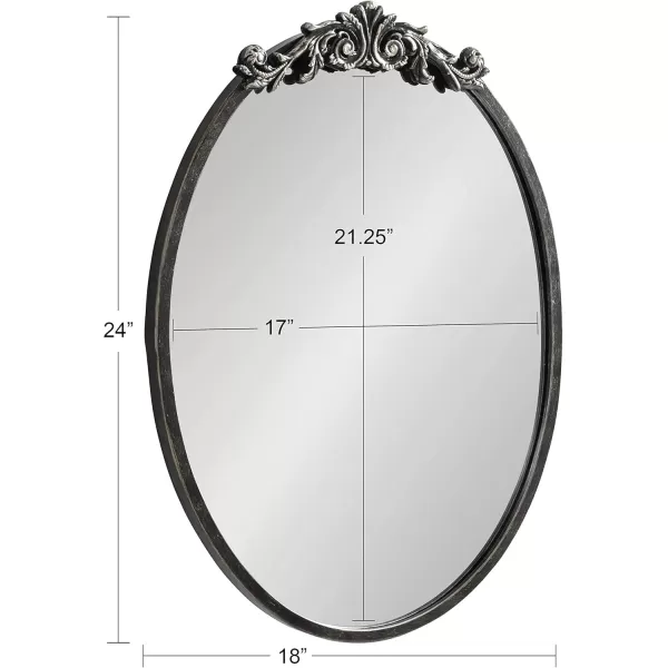 Kate and Laurel Arendahl Glam Ornate Mirror 27 x 1875 Bronze Traditional Baroque Inspired Oval Mirror for Wall DcorBlack