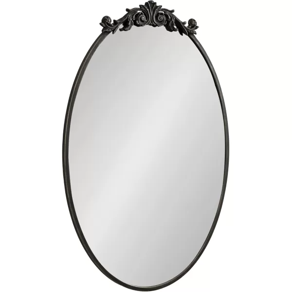 Kate and Laurel Arendahl Glam Ornate Mirror 27 x 1875 Bronze Traditional Baroque Inspired Oval Mirror for Wall DcorBlack