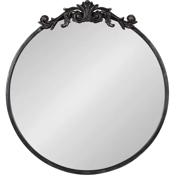 Kate and Laurel Arendahl Glam Ornate Mirror 27 x 1875 Bronze Traditional Baroque Inspired Oval Mirror for Wall DcorBlack