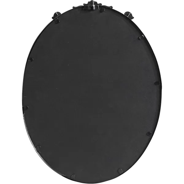 Kate and Laurel Arendahl Glam Ornate Mirror 27 x 1875 Bronze Traditional Baroque Inspired Oval Mirror for Wall DcorBlack