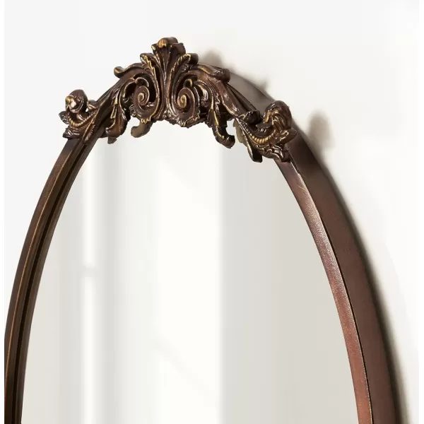 Kate and Laurel Arendahl Glam Ornate Mirror 27 x 1875 Bronze Traditional Baroque Inspired Oval Mirror for Wall DcorBronze