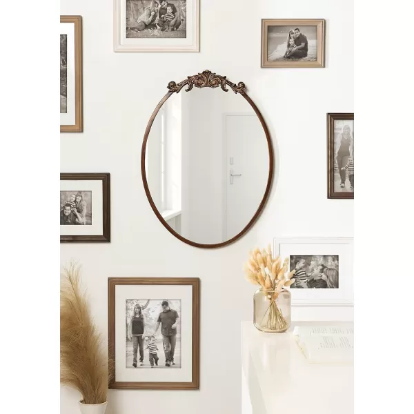 Kate and Laurel Arendahl Glam Ornate Mirror 27 x 1875 Bronze Traditional Baroque Inspired Oval Mirror for Wall DcorBronze