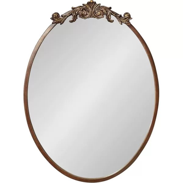 Kate and Laurel Arendahl Glam Ornate Mirror 27 x 1875 Bronze Traditional Baroque Inspired Oval Mirror for Wall DcorBronze