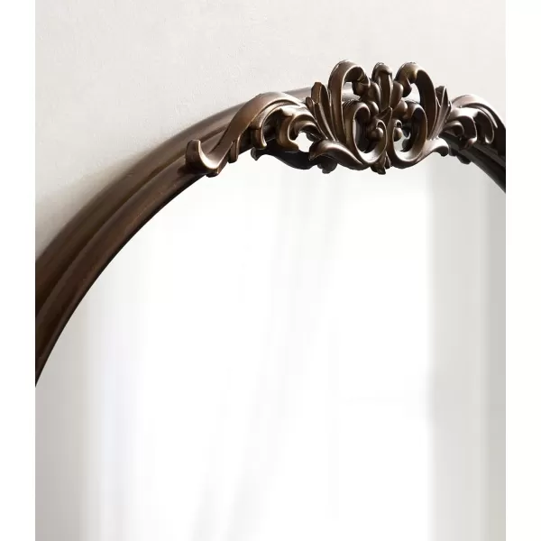 Kate and Laurel Arendahl Glam Ornate Mirror 27 x 1875 Bronze Traditional Baroque Inspired Oval Mirror for Wall DcorBronze