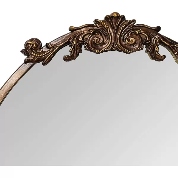 Kate and Laurel Arendahl Glam Ornate Mirror 27 x 1875 Bronze Traditional Baroque Inspired Oval Mirror for Wall DcorBronze