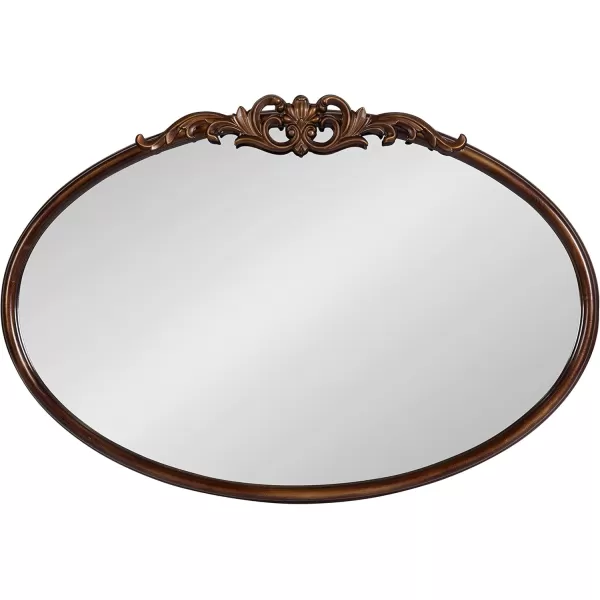 Kate and Laurel Arendahl Glam Ornate Mirror 27 x 1875 Bronze Traditional Baroque Inspired Oval Mirror for Wall DcorBronze