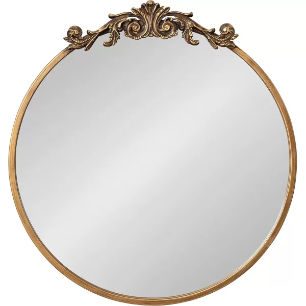 Kate and Laurel Arendahl Glam Ornate Mirror 27 x 1875 Bronze Traditional Baroque Inspired Oval Mirror for Wall DcorGold