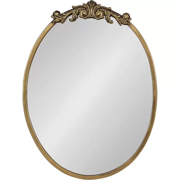 Kate and Laurel Arendahl Glam Ornate Mirror 27 x 1875 Bronze Traditional Baroque Inspired Oval Mirror for Wall DcorGold