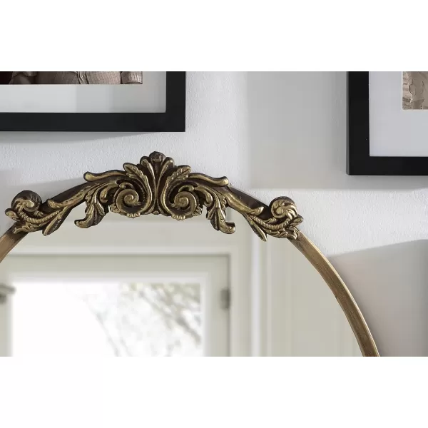 Kate and Laurel Arendahl Glam Ornate Mirror 27 x 1875 Bronze Traditional Baroque Inspired Oval Mirror for Wall DcorGold