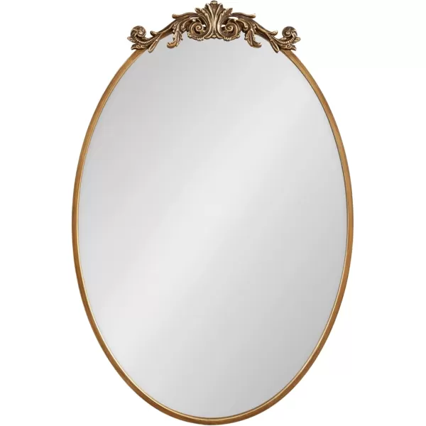 Kate and Laurel Arendahl Glam Ornate Mirror 27 x 1875 Bronze Traditional Baroque Inspired Oval Mirror for Wall DcorGold