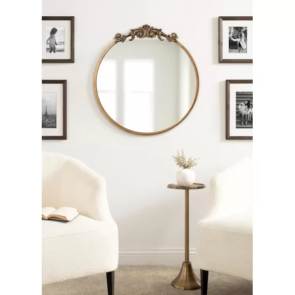 Kate and Laurel Arendahl Glam Ornate Mirror 27 x 1875 Bronze Traditional Baroque Inspired Oval Mirror for Wall DcorGold