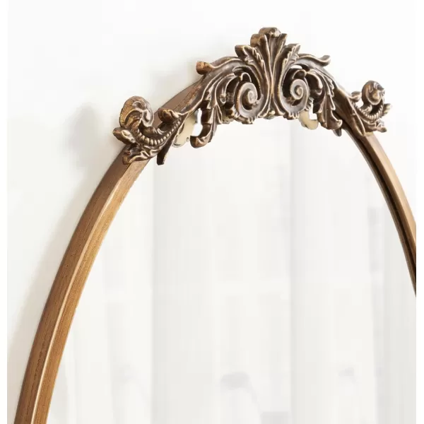 Kate and Laurel Arendahl Glam Ornate Mirror 27 x 1875 Bronze Traditional Baroque Inspired Oval Mirror for Wall DcorGold