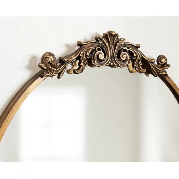 Kate and Laurel Arendahl Glam Ornate Mirror 27 x 1875 Bronze Traditional Baroque Inspired Oval Mirror for Wall DcorGold