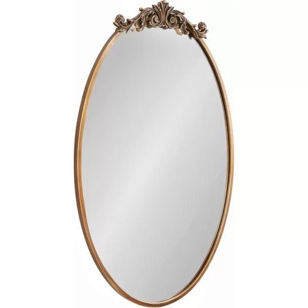 Kate and Laurel Arendahl Glam Ornate Mirror 27 x 1875 Bronze Traditional Baroque Inspired Oval Mirror for Wall DcorGold