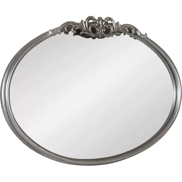 Kate and Laurel Arendahl Glam Ornate Mirror 27 x 1875 Bronze Traditional Baroque Inspired Oval Mirror for Wall DcorSilver