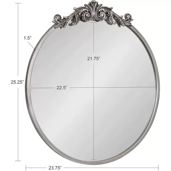 Kate and Laurel Arendahl Glam Ornate Mirror 27 x 1875 Bronze Traditional Baroque Inspired Oval Mirror for Wall DcorSilver