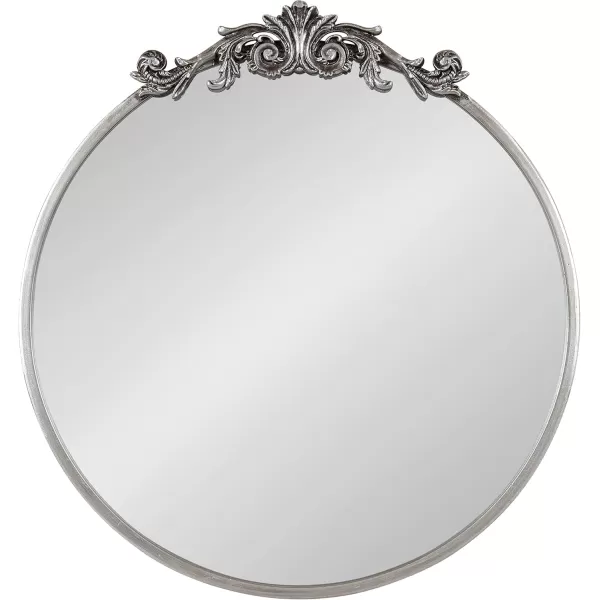 Kate and Laurel Arendahl Glam Ornate Mirror 27 x 1875 Bronze Traditional Baroque Inspired Oval Mirror for Wall DcorSilver