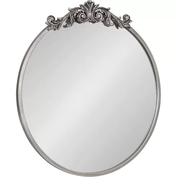 Kate and Laurel Arendahl Glam Ornate Mirror 27 x 1875 Bronze Traditional Baroque Inspired Oval Mirror for Wall DcorSilver