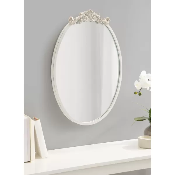 Kate and Laurel Arendahl Glam Ornate Mirror 27 x 1875 Bronze Traditional Baroque Inspired Oval Mirror for Wall DcorWhite