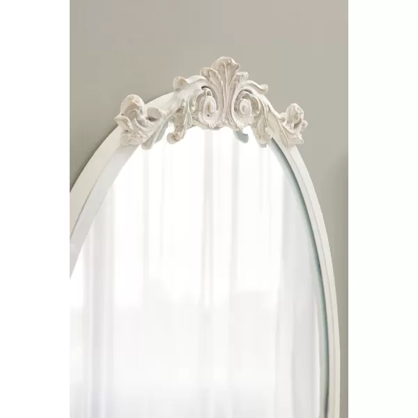 Kate and Laurel Arendahl Glam Ornate Mirror 27 x 1875 Bronze Traditional Baroque Inspired Oval Mirror for Wall DcorWhite