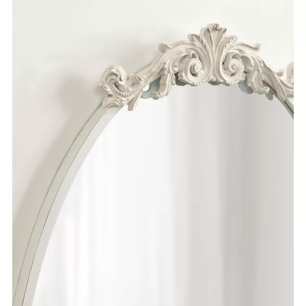 Kate and Laurel Arendahl Glam Ornate Mirror 27 x 1875 Bronze Traditional Baroque Inspired Oval Mirror for Wall DcorWhite