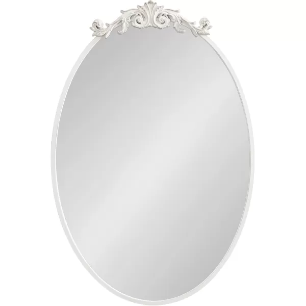 Kate and Laurel Arendahl Glam Ornate Mirror 27 x 1875 Bronze Traditional Baroque Inspired Oval Mirror for Wall DcorWhite