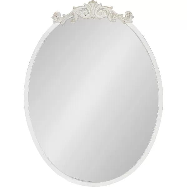 Kate and Laurel Arendahl Glam Ornate Mirror 27 x 1875 Bronze Traditional Baroque Inspired Oval Mirror for Wall DcorWhite