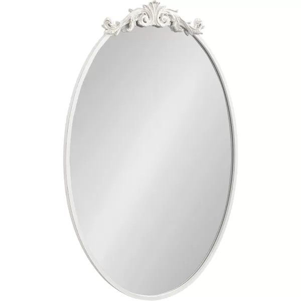 Kate and Laurel Arendahl Glam Ornate Mirror 27 x 1875 Bronze Traditional Baroque Inspired Oval Mirror for Wall DcorWhite