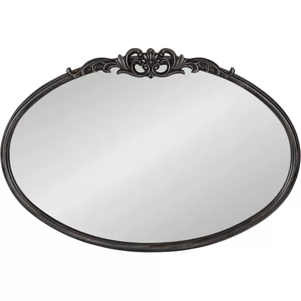 Kate and Laurel Arendahl Glam Ornate Oval Mirror 27quot x 1875quot Black Traditional Baroque Inspired Wall Decor