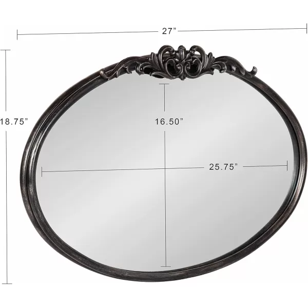 Kate and Laurel Arendahl Glam Ornate Oval Mirror 27quot x 1875quot Black Traditional Baroque Inspired Wall Decor