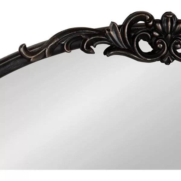 Kate and Laurel Arendahl Glam Ornate Oval Mirror 27quot x 1875quot Black Traditional Baroque Inspired Wall Decor