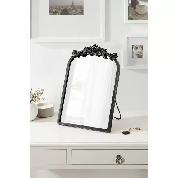Kate and Laurel Arendahl Glam Table Mirror 12 x 18 Black Traditional Chic Mirror for WallBlack