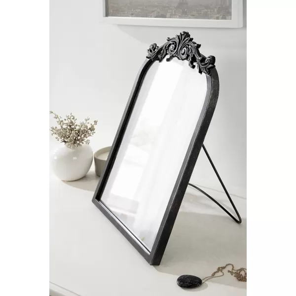 Kate and Laurel Arendahl Glam Table Mirror 12 x 18 Black Traditional Chic Mirror for WallBlack