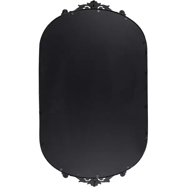 Kate and Laurel Arendahl Traditional Capsule Wall Mirror 24 x 41 Black Vintage Glam BaroqueInspired Round Bathroom Vanity Mirror with Ornate CrownBlack