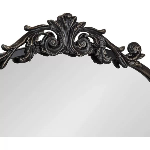 Kate and Laurel Arendahl Traditional Ornate Wall Mirror 19 x 31 Antique Silver Decorative Mirror with Baroque Inspired DetailingBlack