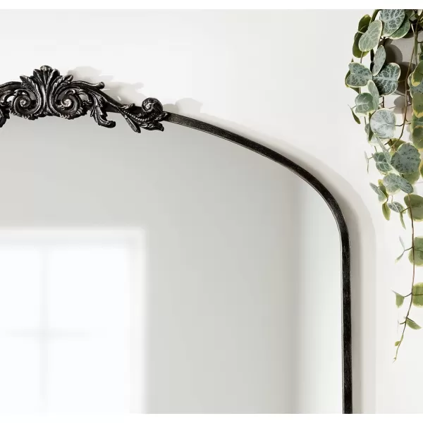 Kate and Laurel Arendahl Traditional Ornate Wall Mirror 19 x 31 Antique Silver Decorative Mirror with Baroque Inspired DetailingBlack