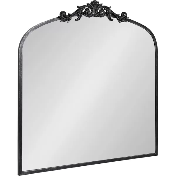 Kate and Laurel Arendahl Traditional Ornate Wall Mirror 19 x 31 Antique Silver Decorative Mirror with Baroque Inspired DetailingBlack