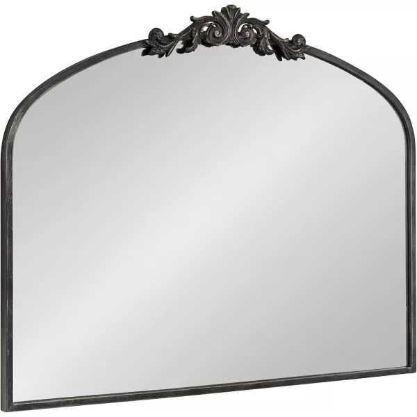 Kate and Laurel Arendahl Traditional Ornate Wall Mirror 19 x 31 Antique Silver Decorative Mirror with Baroque Inspired DetailingBlack