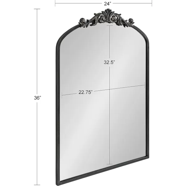 Kate and Laurel Arendahl Traditional Ornate Wall Mirror 19 x 31 Antique Silver Decorative Mirror with Baroque Inspired DetailingBlack