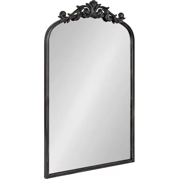 Kate and Laurel Arendahl Traditional Ornate Wall Mirror 19 x 31 Antique Silver Decorative Mirror with Baroque Inspired DetailingBlack