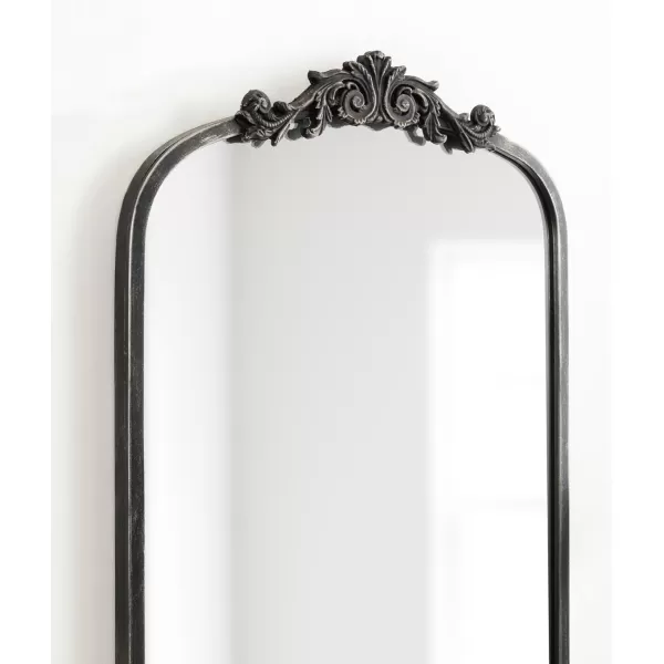 Kate and Laurel Arendahl Traditional Ornate Wall Mirror 19 x 31 Antique Silver Decorative Mirror with Baroque Inspired DetailingBlack