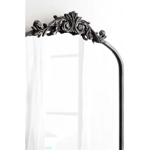 Kate and Laurel Arendahl Traditional Ornate Wall Mirror 19 x 31 Antique Silver Decorative Mirror with Baroque Inspired DetailingBlack