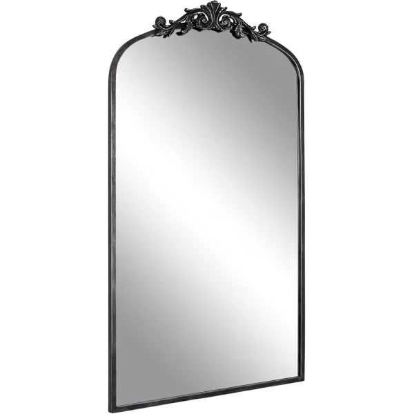 Kate and Laurel Arendahl Traditional Ornate Wall Mirror 19 x 31 Antique Silver Decorative Mirror with Baroque Inspired DetailingBlack