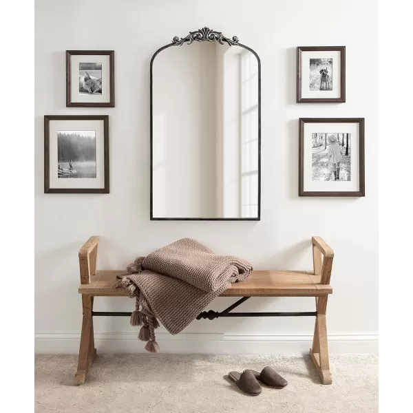 Kate and Laurel Arendahl Traditional Ornate Wall Mirror 19 x 31 Antique Silver Decorative Mirror with Baroque Inspired DetailingBlack