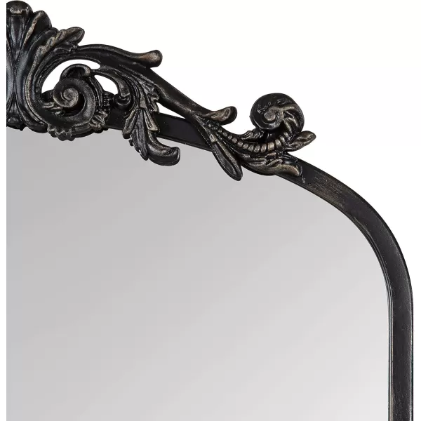 Kate and Laurel Arendahl Traditional Ornate Wall Mirror 19 x 31 Antique Silver Decorative Mirror with Baroque Inspired DetailingBlack