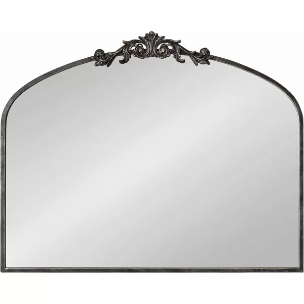 Kate and Laurel Arendahl Traditional Ornate Wall Mirror 19 x 31 Antique Silver Decorative Mirror with Baroque Inspired DetailingBlack